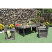 Ensemble de salle à manger Patio Garden Poly Rattan 6 pièces